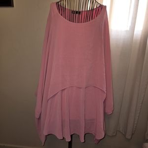 Flowy Pink Layered Shirt Nwt Xl